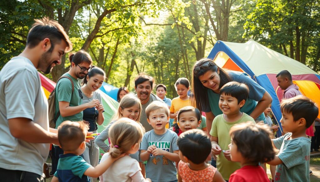 Ehrenamtliche Helfer bei Jugendcamps
