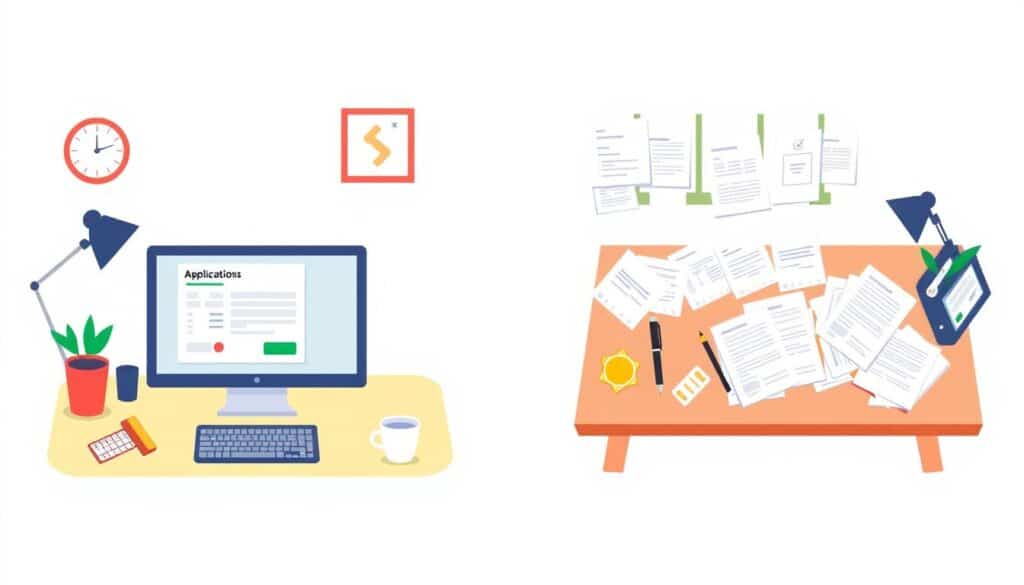 Vergleich zwischen digitaler Antragsprozess und Papierantrag